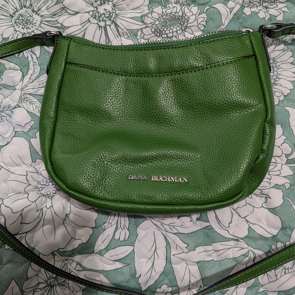 Dana Buchman Green Leather Crossbody Bag